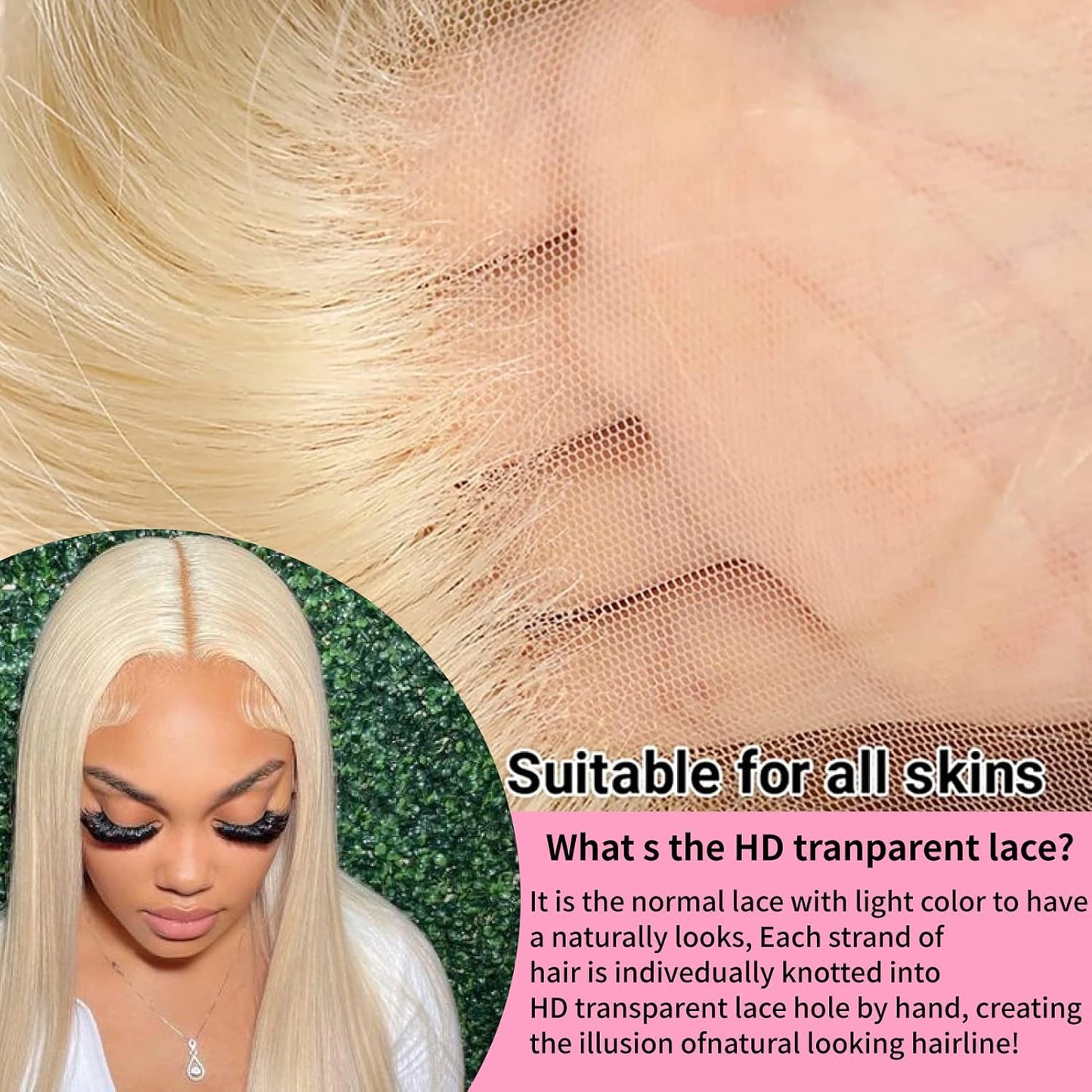 613 Lace Front Wig Human Hair 200% Density, Straight 13X4 Blonde Lace Front Wigs Human Hair 12A Brazilian 613 HD Lace Frontal Wig Pre Plucked with Baby Hair for Women (22Inch)