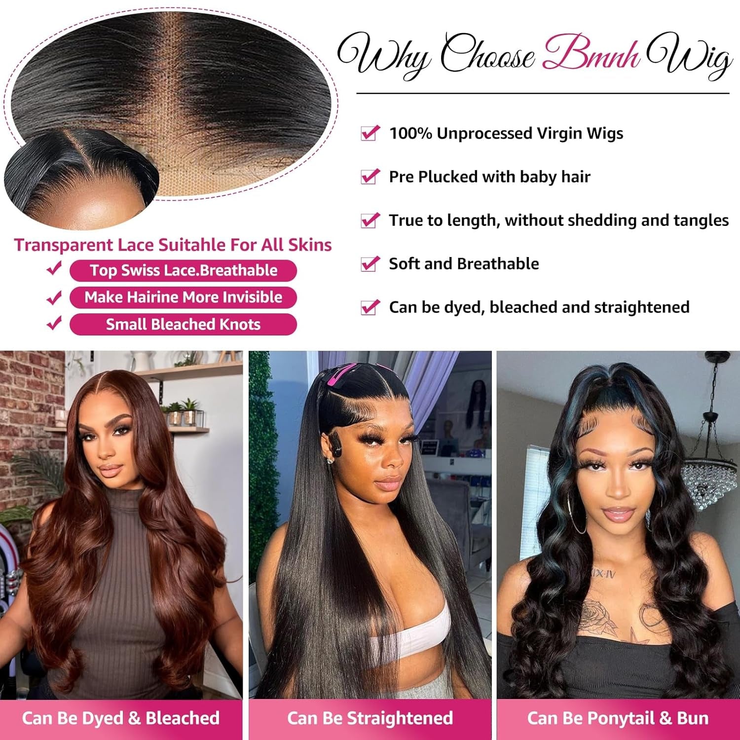 13X6 Lace Front Wigs Human Hair 200 Density Body Wave HD Lace Front Wigs Human Hair 13X6 HD Lace Frontal Glueless Wigs Human Hair Pre Plucked Brazilian Virgin Human Hair Wig for Women (28 Inch)