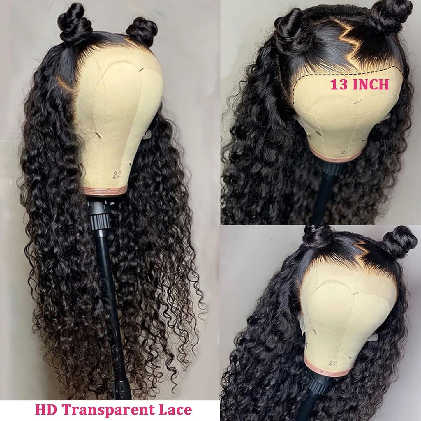 Deep Wave Lace Front Wigs Human Hair 32 Inch 180 Density Brazilian Deep Wave Frontal Wigs Pre Plucked 13X4 Lace Front Wigs for Black Women Deep Wave Wigs HD Lace with Baby Hair Wet and Wavy Wig