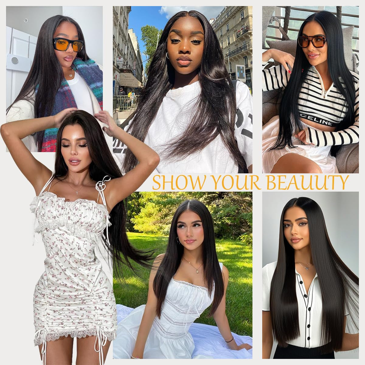 Glueless Wigs Human Hair Pre Plucked Pre Cut 7X4 Straight Lace Front Wigs Human Hair Closure Wigs Human Hair 180% Density Lace Front Wigs for Women 28 Inch，Premium Fiber & Human Hair Blended