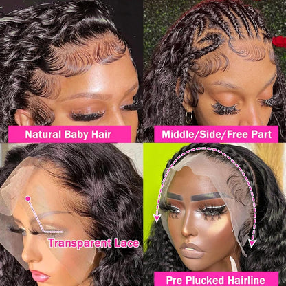 20 Inch Deep Wave Lace Front Wigs Human Hair Wigs for Women 13X6 Deep Curly Lace Frontal Wigs Human Hair 250 Density HD Lace Front Wigs Human Hair Pre Plucked with Baby Hair