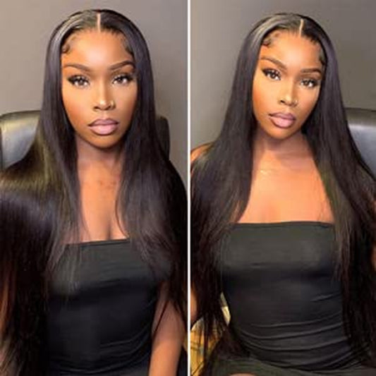 13X4 Lace Front Wigs Human Hair Straight HD Lace Front Wigs Pre Plucked with Baby Hair Transparent Lace Front Wigs Human Hair Glueless 150% Density (STRAIGHT 24")