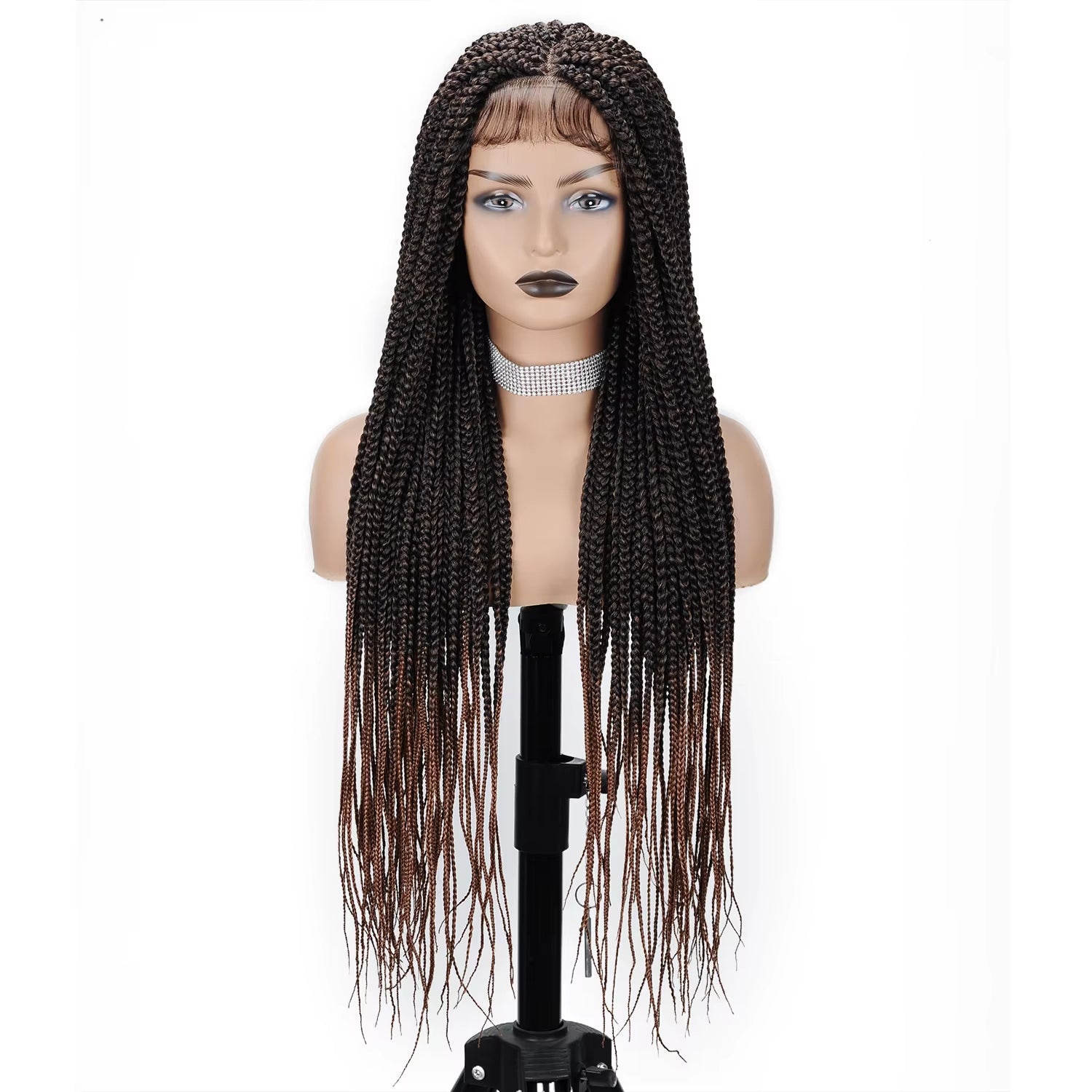 36" Full Lace Braided Wigs Synthetic Hair Box Braids Lace Front Wigs Knotless Braided Wigs for Black Women Braiding Wigs African