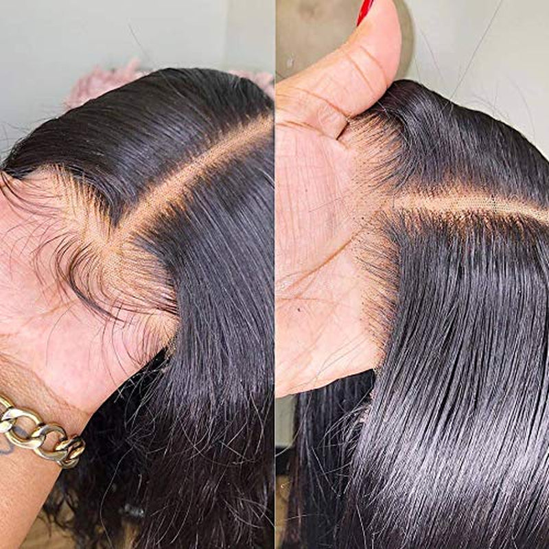 Lace Front Wigs Human Hair Straight 13X4 Lace Front Middle Part Brazilian Straight Human Hair Wigs Virgin Human Hair Wigs Natural Color 18Inch