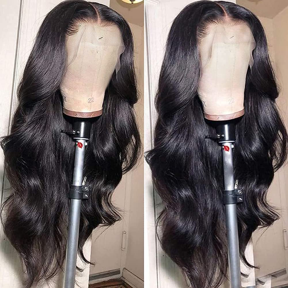 Body Wave Lace Front Wigs Human Hair Pre Plucked with Baby Hair Glueless Lace Frontal Wigs Brazilian Virgin Human Hair 150% Density Human Hair Wigs for Black Women（20Inch）