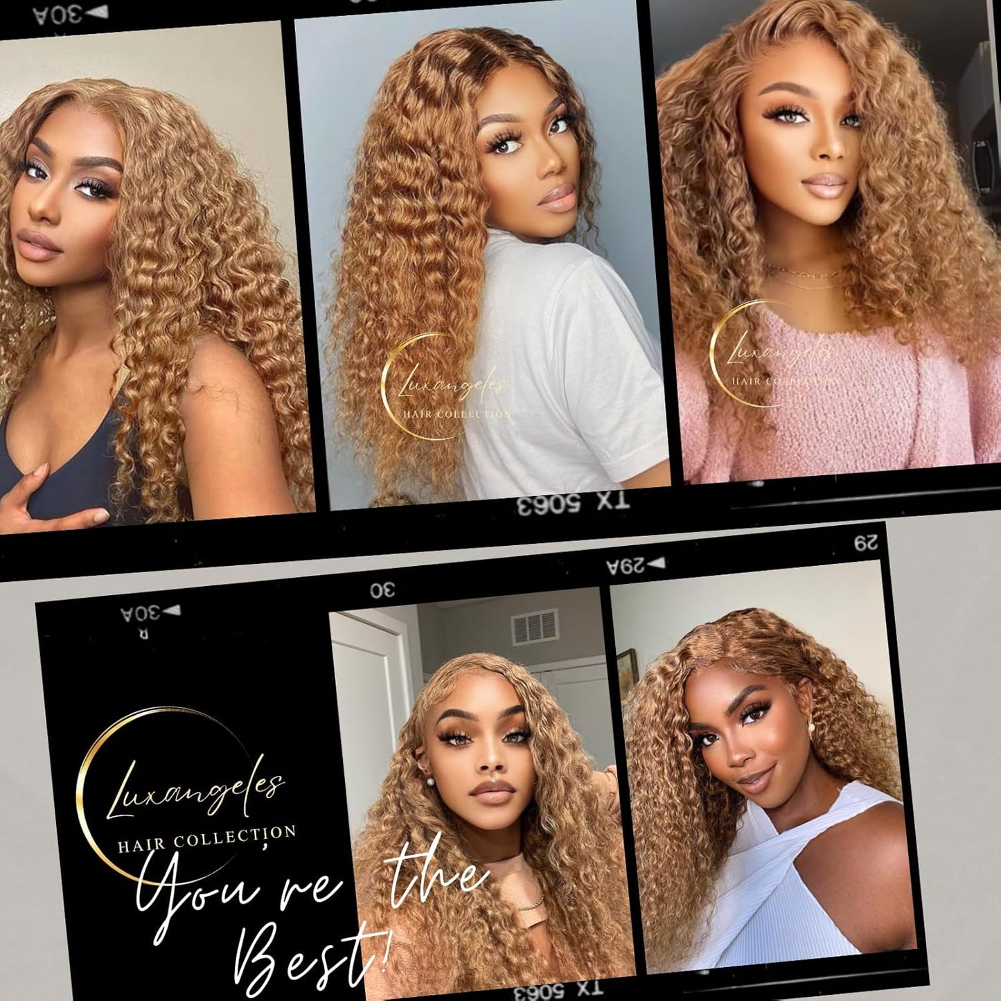 Honey Blonde Curly Lace Front Wig Human Hair Deep Wave 13X4 Glueless Wigs 150% Density HD Transparent Lace Frontal Wig Pre Plucked with Baby Hair for Black Women (22 Inch)