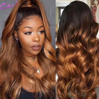 1B/27 Ombre Human Hair Wigs Clearance Sale Body Wave HD Lace Front Wigs for Women Honey Blond Glueless 13X4 Lace Frontal Wig180%