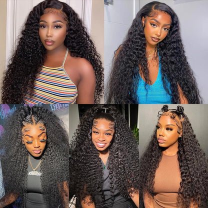 20 Inch Deep Wave Lace Front Wigs Human Hair Wigs for Women 13X6 Deep Curly Lace Frontal Wigs Human Hair 250 Density HD Lace Front Wigs Human Hair Pre Plucked with Baby Hair