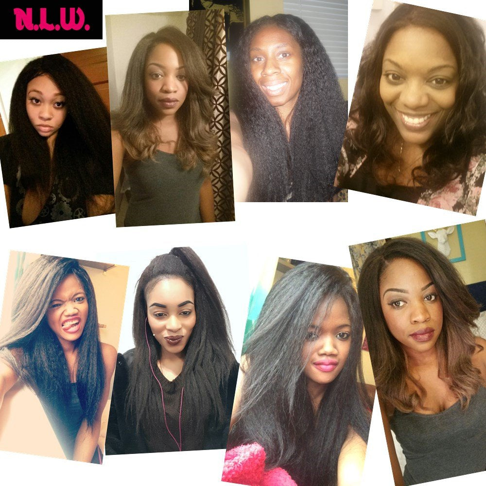 Brazilian Human Hair Lace Front Wigs for Black Women T1B/30 Ombre Color Glueless Italian Yaki Kinky Straight Human Hair Wigs with Baby Hair 14 Inches