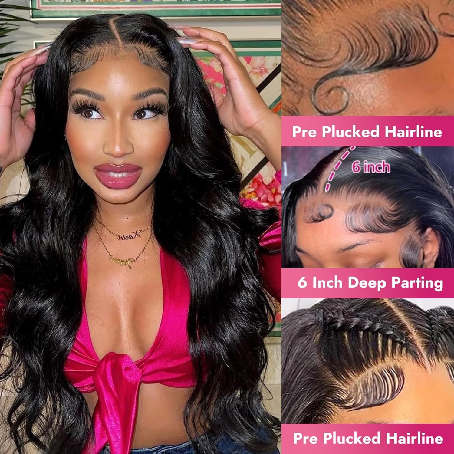 13X6 Lace Front Wigs Human Hair 200 Density Body Wave HD Lace Front Wigs Human Hair 13X6 HD Lace Frontal Glueless Wigs Human Hair Pre Plucked Brazilian Virgin Human Hair Wig for Women (28 Inch)