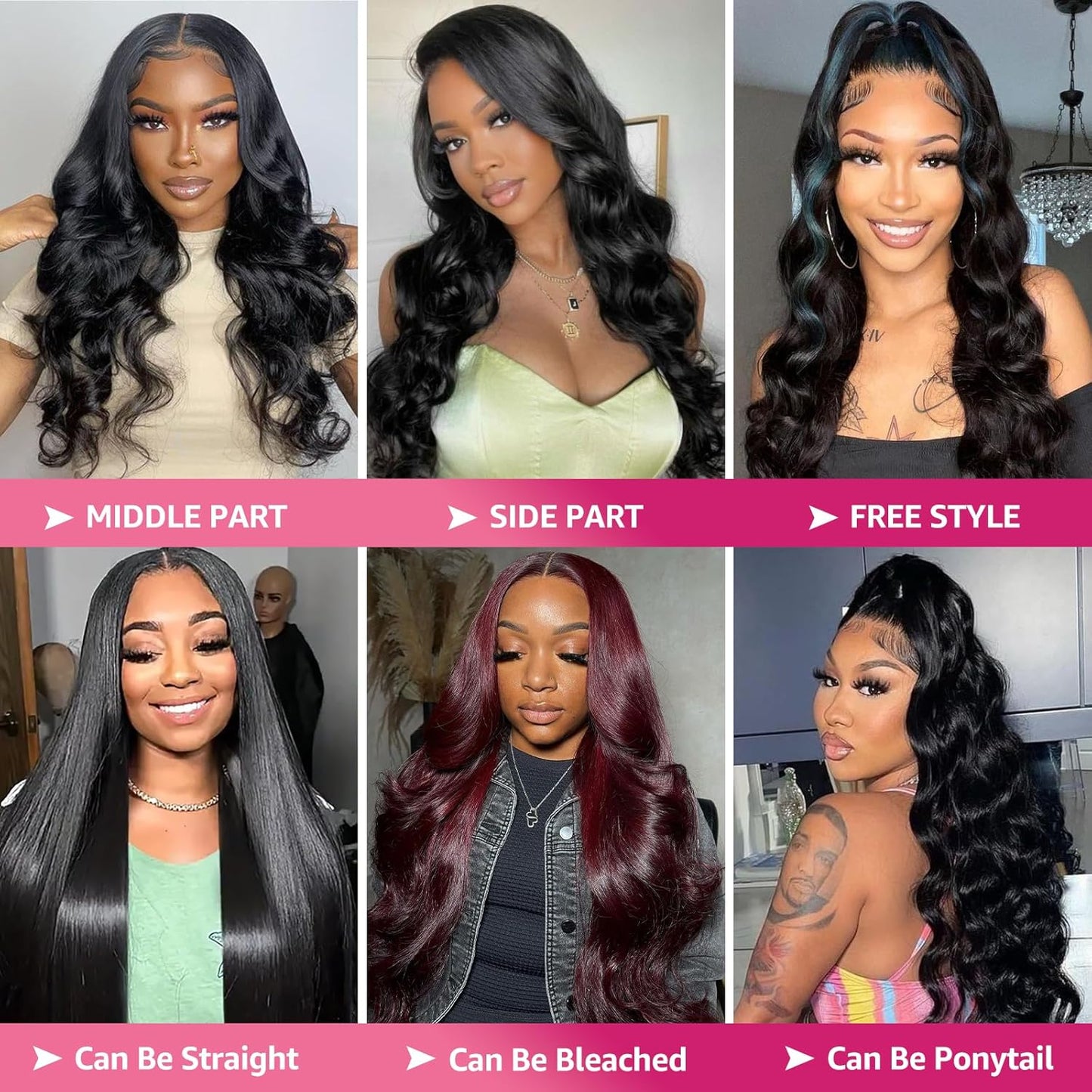 13X6 Lace Front Wigs Human Hair 200 Density Body Wave HD Lace Front Wigs Human Hair 13X6 HD Lace Frontal Glueless Wigs Human Hair Pre Plucked Brazilian Virgin Human Hair Wig for Women (28 Inch)