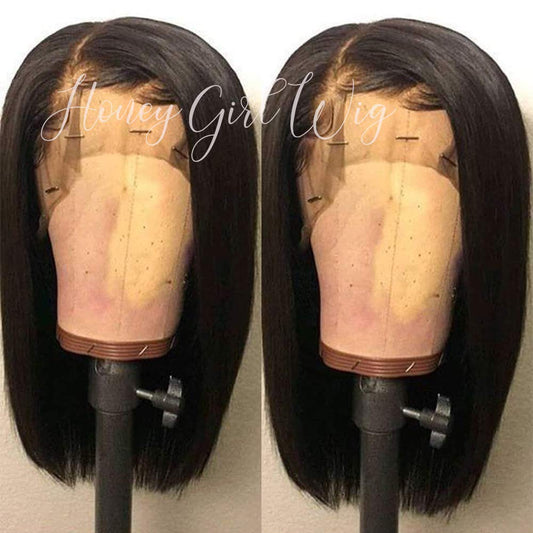 Small Cap Lace Front Wigs Human Hair with Baby Hair 10A Virgin Brazilian Human Hair Wiglace Front Human Hair Wigpre Plucked Short Bob Wig Front Lace Wigs Small Cap Human Hair Wig 150% Density 10"