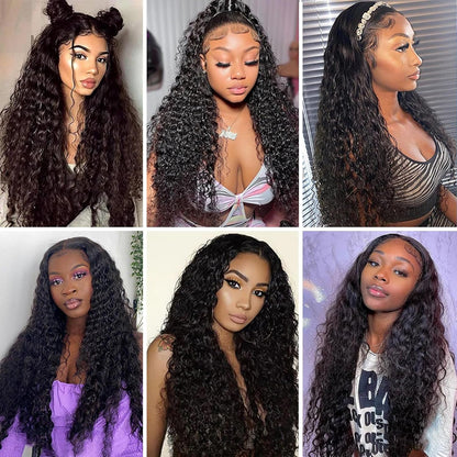 Deep Wave Lace Front Wigs Human Hair 13X4 HD Transparent Lace Frontal Deep Curly Wigs for Women Human Hair