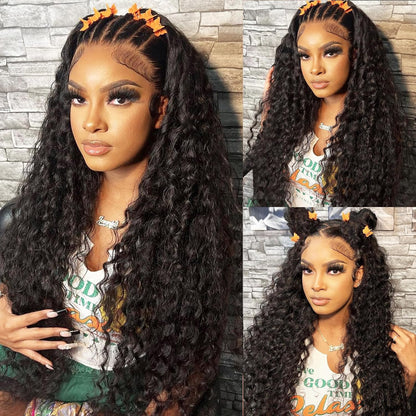 Deep Wave Lace Front Wigs Human Hair 13X4 HD Transparent Lace Frontal Deep Curly Wigs for Women Human Hair