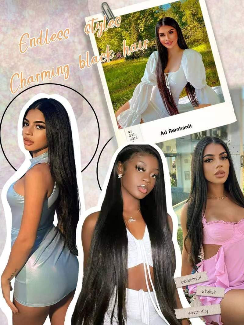 Wear and Go Glueless Wigs Human Hair Pre Plucked Pre Cut 6X4 Straight Lace Front Wigs Human Hair HD Lace Closure Wigs Human Hair 180% Density Ready to Wear Wigs Human Hair for Women 30 Inch