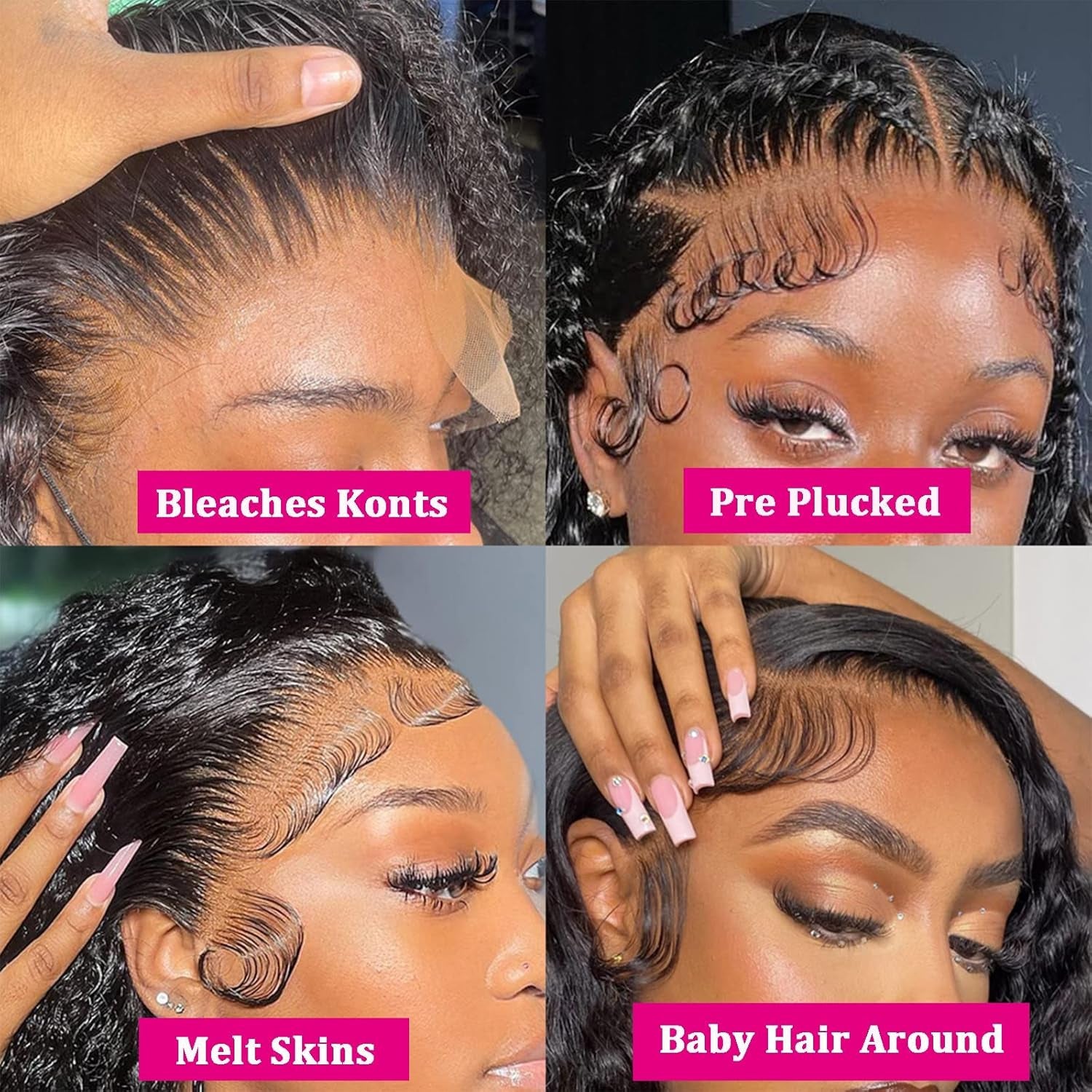 Deep Wave Lace Front Wigs Human Hair 32 Inch 180 Density Brazilian Deep Wave Frontal Wigs Pre Plucked 13X4 Lace Front Wigs for Black Women Deep Wave Wigs HD Lace with Baby Hair Wet and Wavy Wig