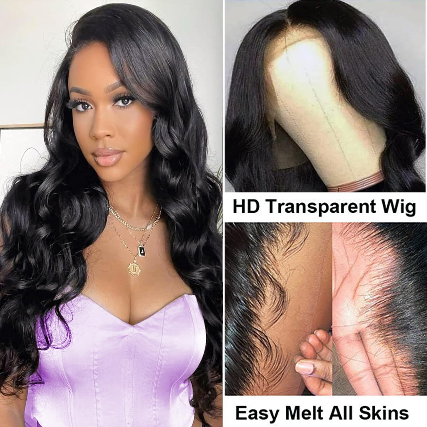 Body Wave Wig 13X6 HD Lace Front Wigs Human Hair Pre Plucked Body Wave Lace Front Wigs Human Hair 200 Density Frontal Wigs for Black Women Human Hair Wig 26 Inch