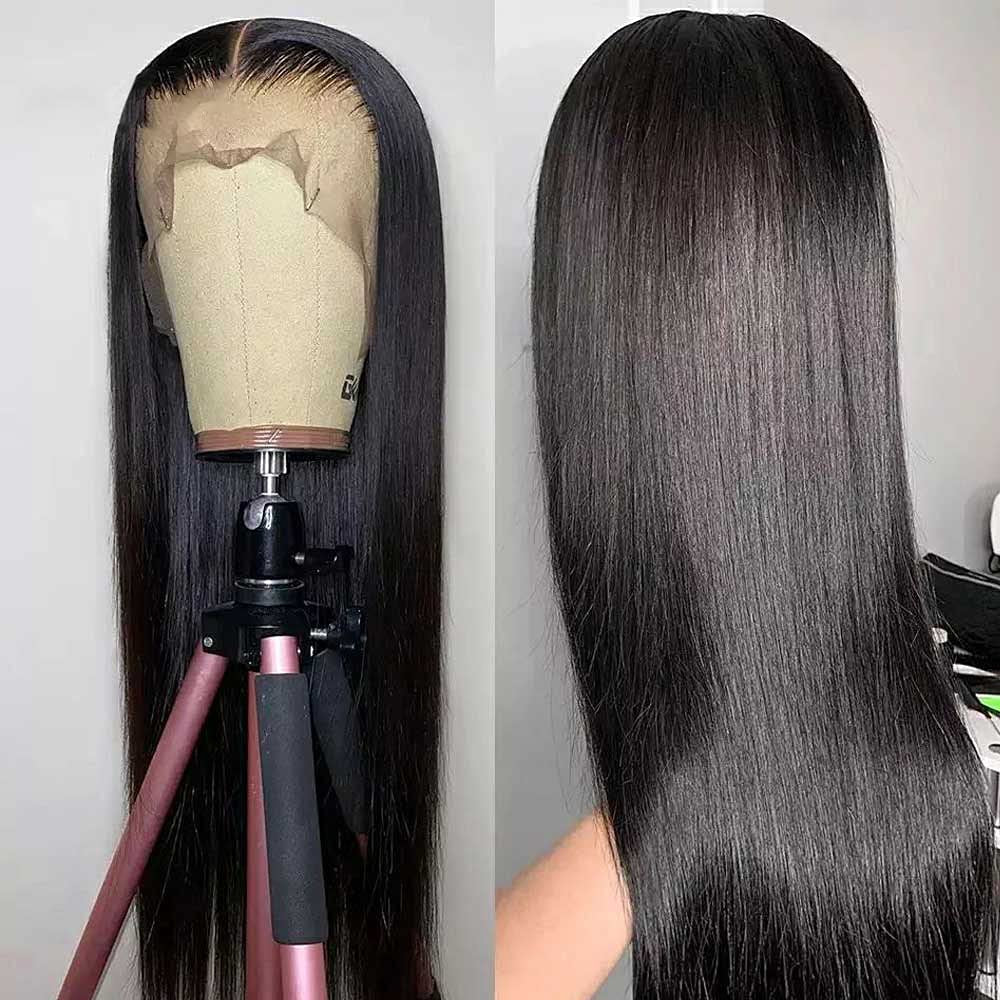 Lace Front Wigs Human Hair Straight 13X4 Lace Front Middle Part Brazilian Straight Human Hair Wigs Virgin Human Hair Wigs Natural Color 18Inch