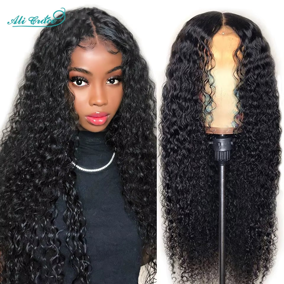 Wigs Brazilian Kinky Curly Human Hair Wigs Pre-Plucked 13X4 Lace Frontal Wig Remy Hair Deep Curly Lace Front Wigs