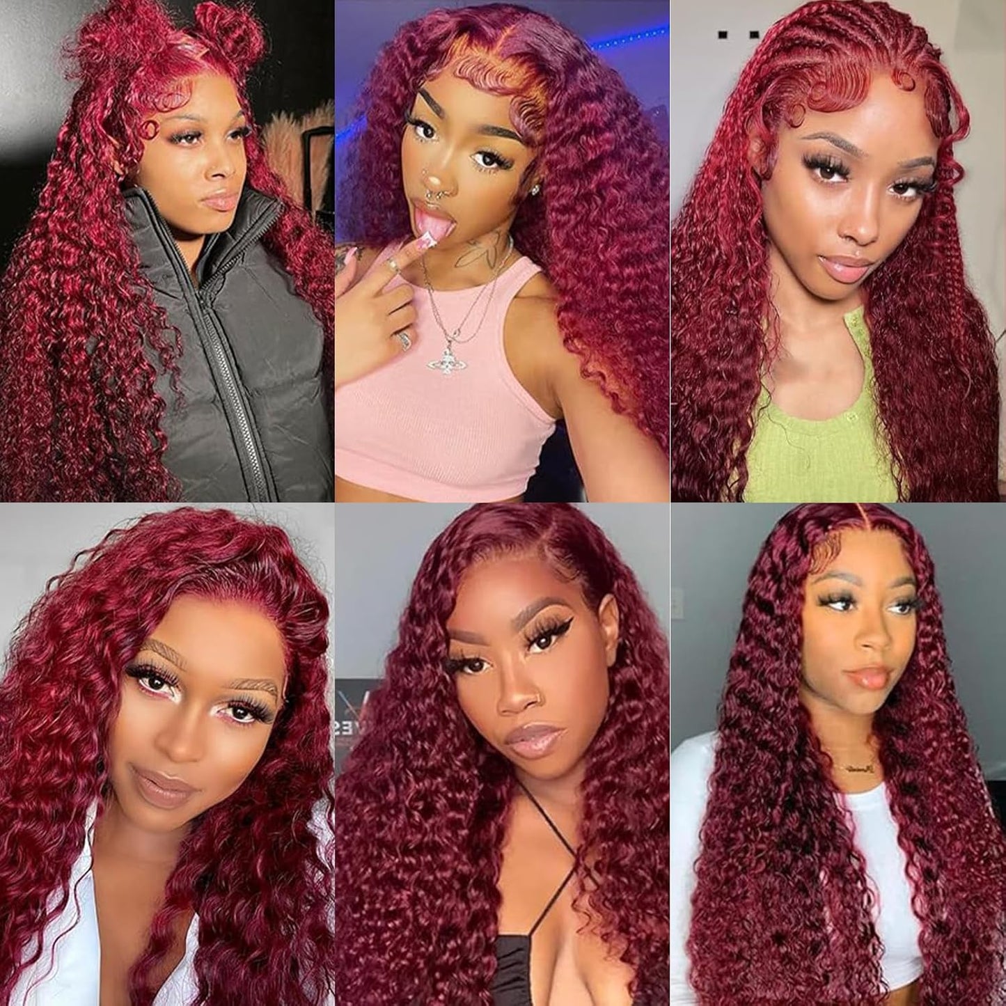 99J Burgundy Lace Front Wigs Human Hair HD Lace Front Wigs Human Hair Pre Plucked 180% Density Burgundy 13X6 Deep Wave Frontal Wigs Natural Hairline Human Hair Wigs for Women 22 Inch