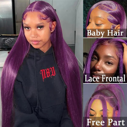 13X4 Lace Front Wigs Human Hair Glueless Straight Lace Front Wigs Human Hair Pre Plucked 24 Inch Human Hair 180 Density HD Transparent Lace Frontal Wigs for Women