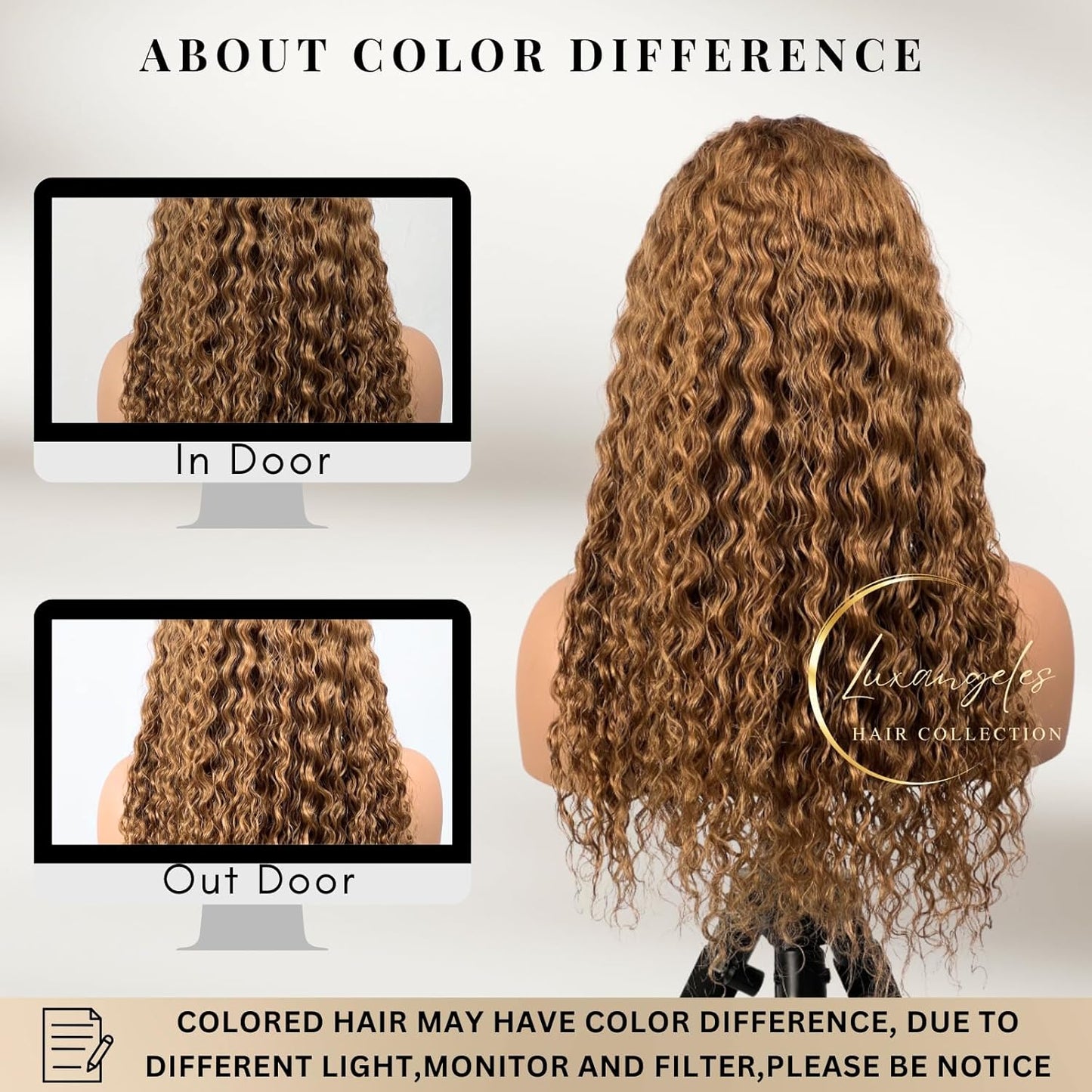 Honey Blonde Curly Lace Front Wig Human Hair Deep Wave 13X4 Glueless Wigs 150% Density HD Transparent Lace Frontal Wig Pre Plucked with Baby Hair for Black Women (22 Inch)