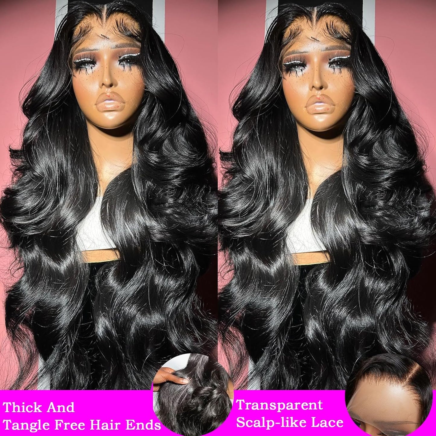 Body Wave Lace Front Wigs Human Hair Pre Plucked 180% Density 13X4 HD Transparent Human Hair Lace Front Wigs for Black Women Glueless 28 Inch Brazilian Virgin Natural Black Wigs with Baby Hair